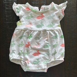 Adorable Bunny Print Baby Romper